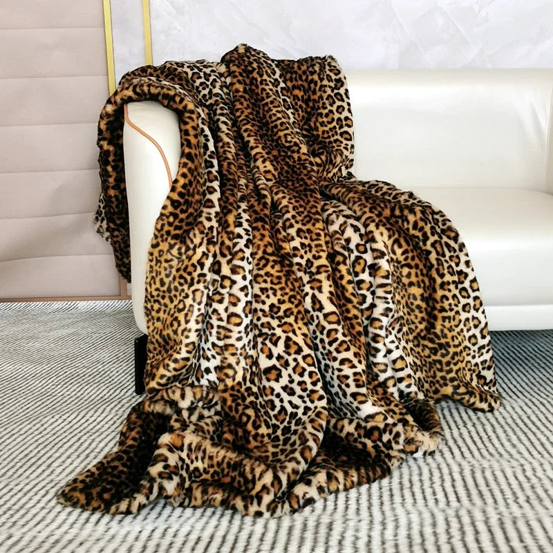Leopard Deken Luxe Zacht Warme Huisdecoratie