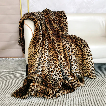 Leopard Deken Luxe Zacht Warme Huisdecoratie