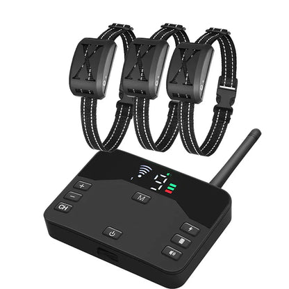 Draadloos Hondenhekkensysteem met Instelbare Halsband 9-240 Meter Bereik voor Veilige Grens Hondenerkenning Trainingsapparaat met Geluid Trillingen Schok Waterdicht