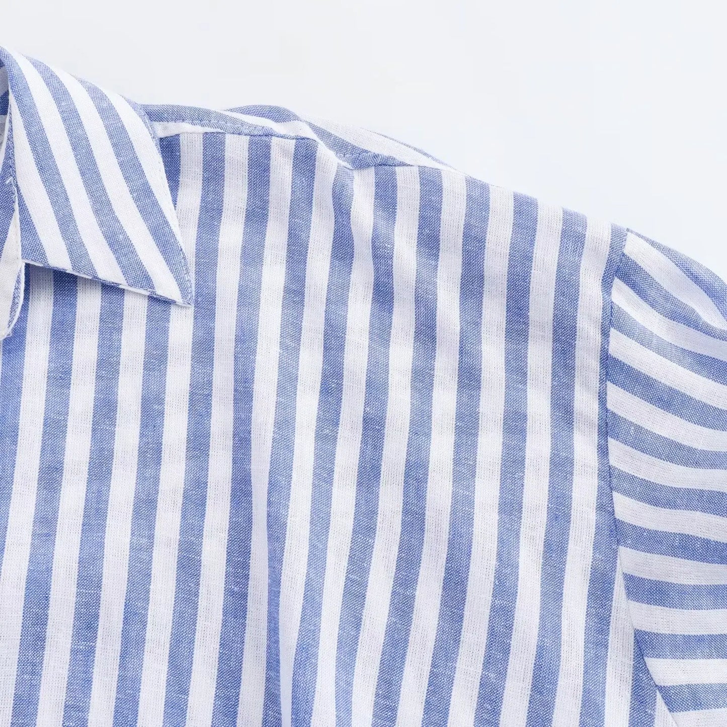 Blauw Gestreept Zomer Shirt voor Mannen