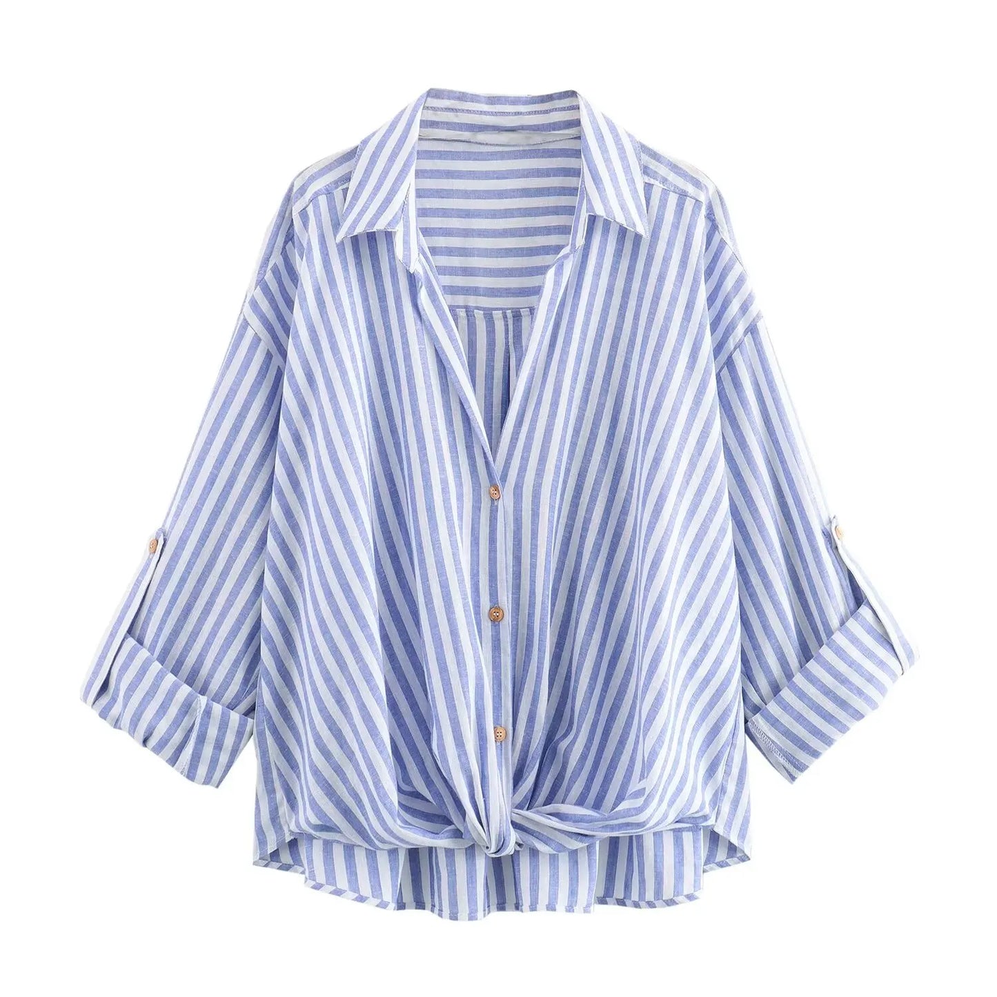 Blauw Gestreept Zomer Shirt voor Mannen