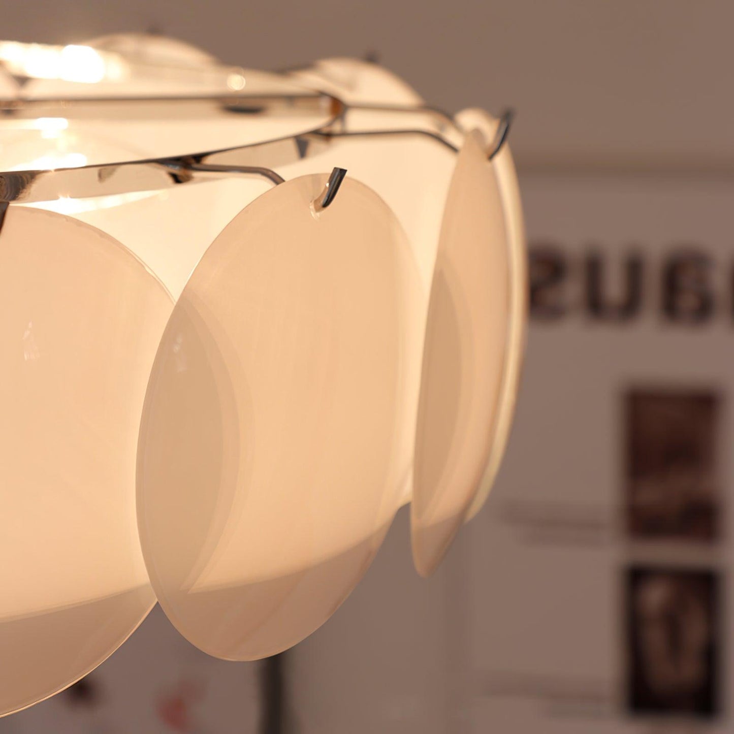 Kroonluchter Glazen Schijven Metaal Koper Woonkamer Eetkamer E14 Ø40 Ø50 Ø60cm Hanglamp Vintage Sfeerlamp Plafondlamp
