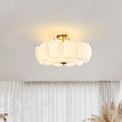 Kroonluchter Glazen Schijven Metaal Koper Woonkamer Eetkamer E14 Ø40 Ø50 Ø60cm Hanglamp Vintage Sfeerlamp Plafondlamp