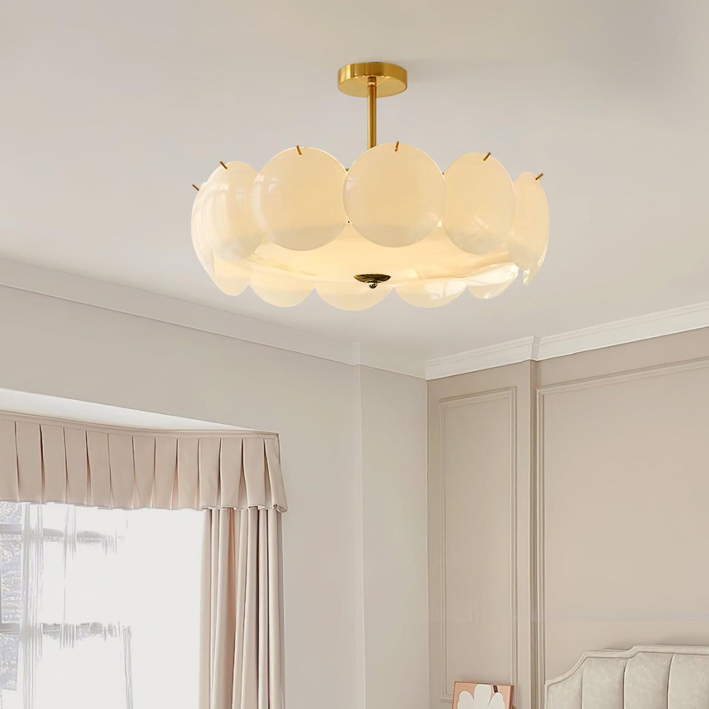 Kroonluchter Glazen Schijven Metaal Koper Woonkamer Eetkamer E14 Ø40 Ø50 Ø60cm Hanglamp Vintage Sfeerlamp Plafondlamp