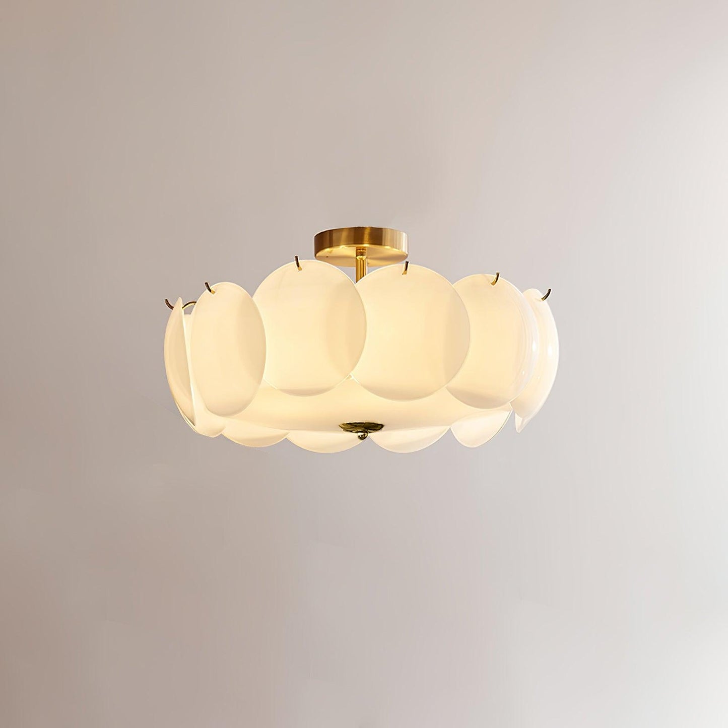 Kroonluchter Glazen Schijven Metaal Koper Woonkamer Eetkamer E14 Ø40 Ø50 Ø60cm Hanglamp Vintage Sfeerlamp Plafondlamp