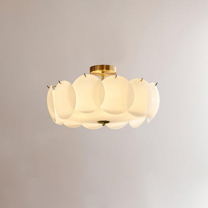 Kroonluchter Glazen Schijven Metaal Koper Woonkamer Eetkamer E14 Ø40 Ø50 Ø60cm Hanglamp Vintage Sfeerlamp Plafondlamp