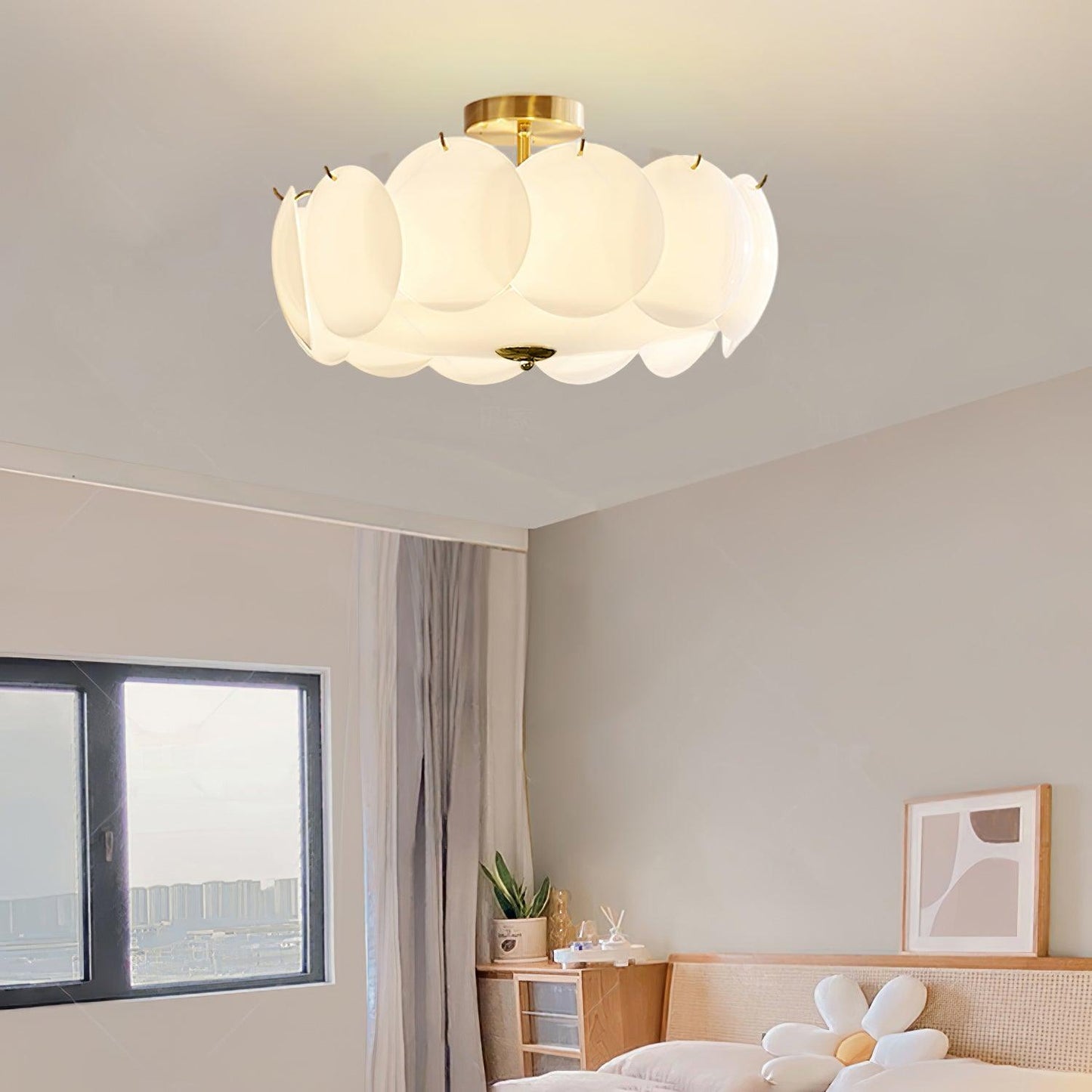 Kroonluchter Glazen Schijven Metaal Koper Woonkamer Eetkamer E14 Ø40 Ø50 Ø60cm Hanglamp Vintage Sfeerlamp Plafondlamp