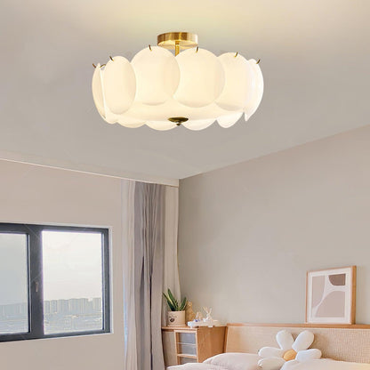 Kroonluchter Glazen Schijven Metaal Koper Woonkamer Eetkamer E14 Ø40 Ø50 Ø60cm Hanglamp Vintage Sfeerlamp Plafondlamp