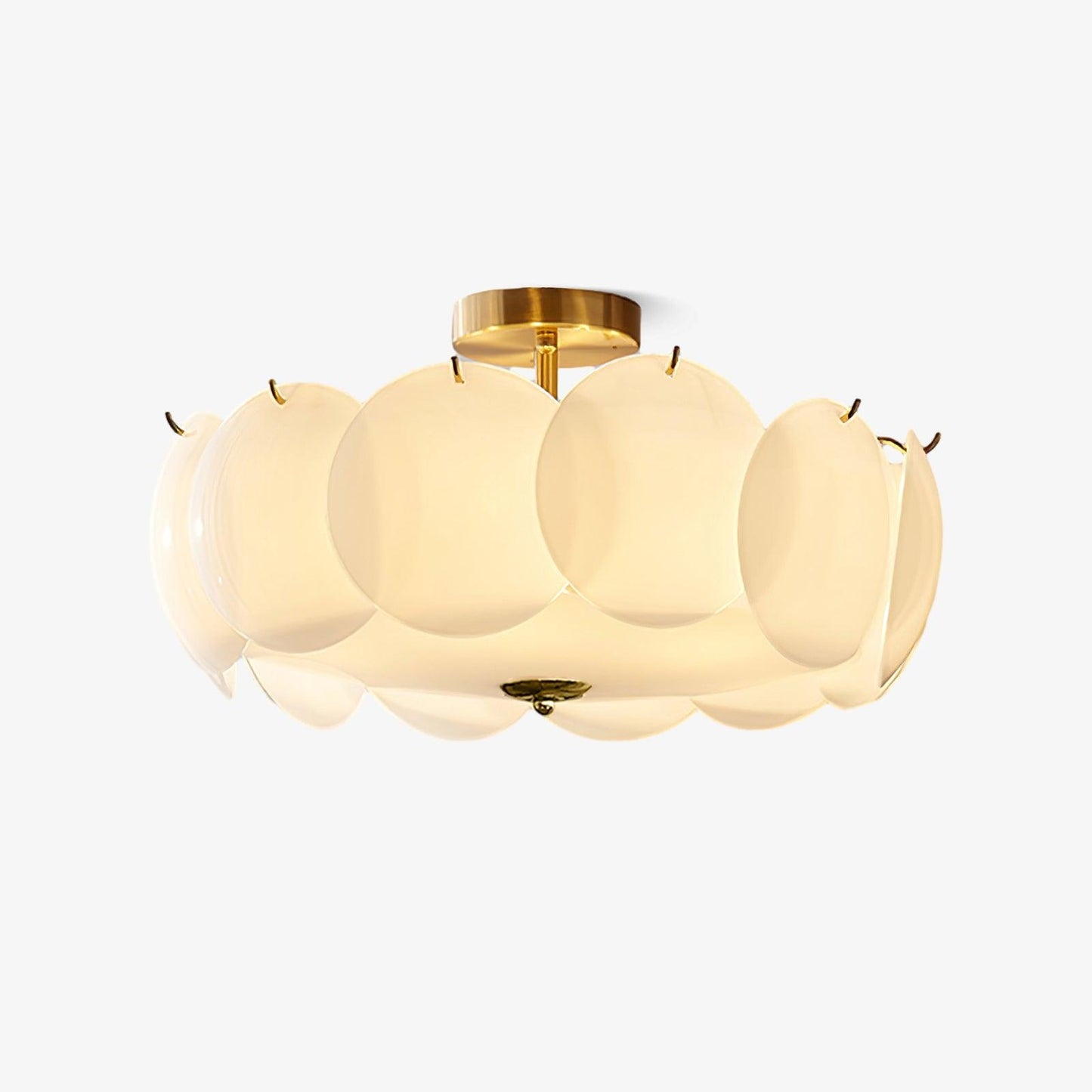 Kroonluchter Glazen Schijven Metaal Koper Woonkamer Eetkamer E14 Ø40 Ø50 Ø60cm Hanglamp Vintage Sfeerlamp Plafondlamp