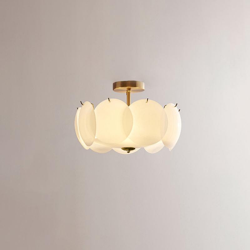 Kroonluchter Glazen Schijven Metaal Koper Woonkamer Eetkamer E14 Ø40 Ø50 Ø60cm Hanglamp Vintage Sfeerlamp Plafondlamp