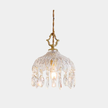 Kristallen Hanglamp Messing Glas Vintage Frans 15cm 20cm E14