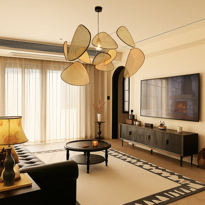 Rotan hanglamp LED 3000K warm wit slaapkamer eethoek organisch design rotan verlichting plafondlamp natuurlijke stijl