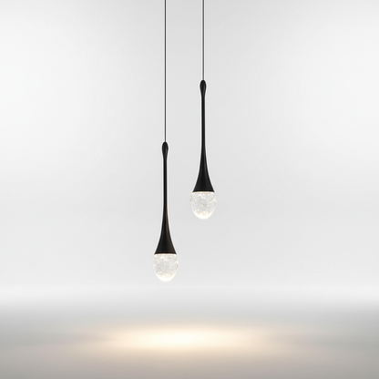 Hanglamp Glas Druppel Aluminium 3000K Warm Wit Eetkamer Woonkamer Pendellamp Glazen Bol Verstelbaar Snoer Hal