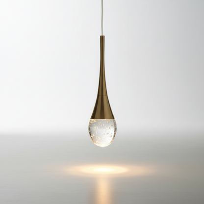 Hanglamp Glas Druppel Aluminium 3000K Warm Wit Eetkamer Woonkamer Pendellamp Glazen Bol Verstelbaar Snoer Hal