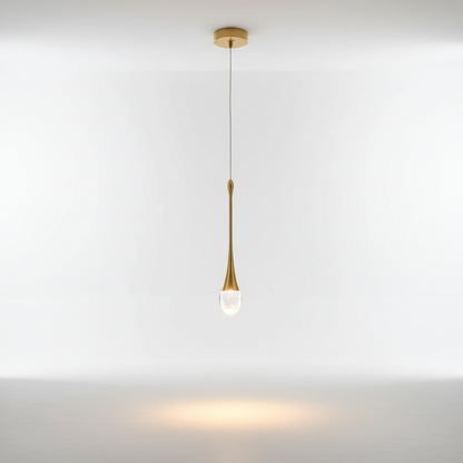 Hanglamp Glas Druppel Aluminium 3000K Warm Wit Eetkamer Woonkamer Pendellamp Glazen Bol Verstelbaar Snoer Hal