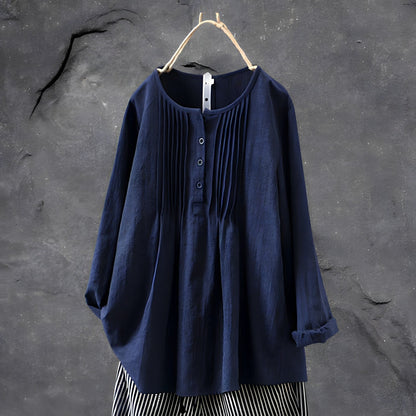 Vrouwelijke Blouse met Peplum en Knopen voor Dames - StudioMarella