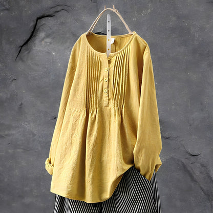 Peplumblouse Dames | Lange Mouwen Knoopsluiting 5
