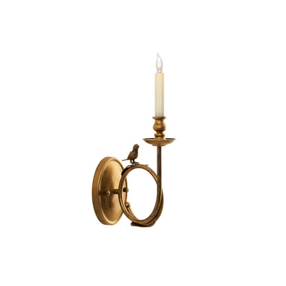 Vintage Wandlamp met Vogel op Tak in Antiek Messing – Klassieke Design Sconce met E14 Fitting voor Slaapkamer, Hal en Woonkamer