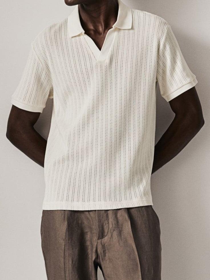 Klassiek Gebreid Poloshirt Elegante Stijl