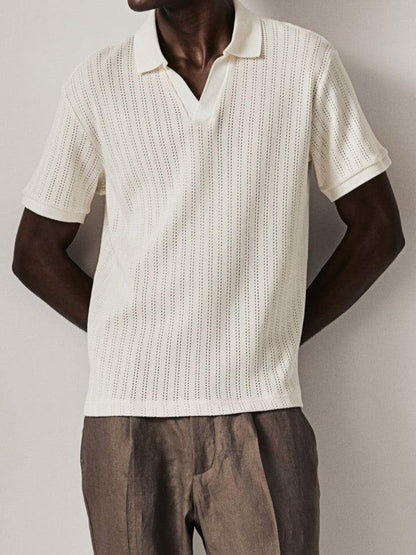 Klassiek Gebreid Poloshirt Elegante Stijl