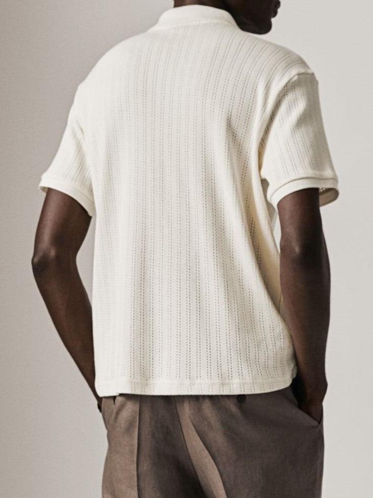 Klassiek Gebreid Poloshirt Elegante Stijl