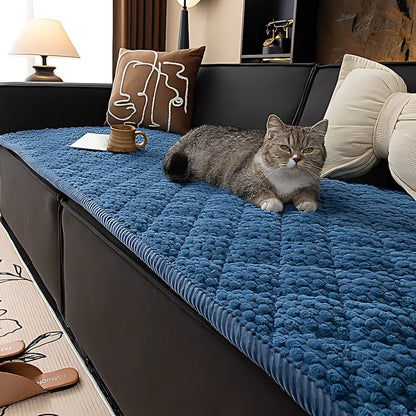Premium Gewatteerde Bankhoes — Beschermt Tegen Huisdieren, Krabben & Vlekken — Antislip Structuurontwerp — Machinewasbaar — Zachte Pluche Fleece met Geometrisch Patroon — Voor Eenzits, Tweezits, Driezits Loungebank
