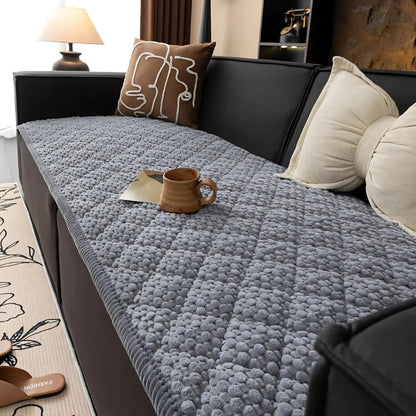 Premium Gewatteerde Bankhoes — Beschermt Tegen Huisdieren, Krabben & Vlekken — Antislip Structuurontwerp — Machinewasbaar — Zachte Pluche Fleece met Geometrisch Patroon — Voor Eenzits, Tweezits, Driezits Loungebank