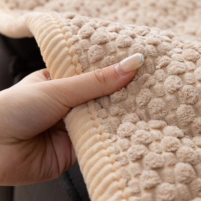 Premium Gewatteerde Bankhoes — Beschermt Tegen Huisdieren, Krabben & Vlekken — Antislip Structuurontwerp — Machinewasbaar — Zachte Pluche Fleece met Geometrisch Patroon — Voor Eenzits, Tweezits, Driezits Loungebank