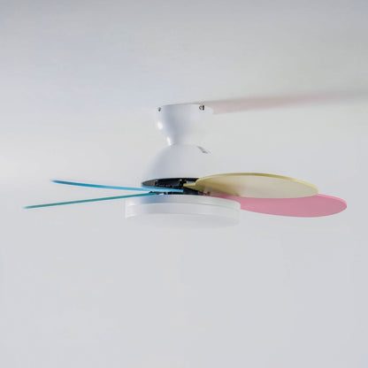 Liora Plafondventilator met Verlichting en Gekleurde Glazen Bladeren voor Kinderkamer – Moderne Ceiling Fan met LED en Afstandsbediening – Verstelbare Snelheid Plafondventilator met Licht in Meerdere Kleurvarianten