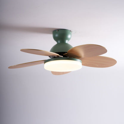 Liora Plafondventilator met Verlichting en Gekleurde Glazen Bladeren voor Kinderkamer – Moderne Ceiling Fan met LED en Afstandsbediening – Verstelbare Snelheid Plafondventilator met Licht in Meerdere Kleurvarianten