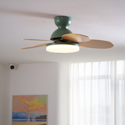 Liora Plafondventilator met Verlichting en Gekleurde Glazen Bladeren voor Kinderkamer – Moderne Ceiling Fan met LED en Afstandsbediening – Verstelbare Snelheid Plafondventilator met Licht in Meerdere Kleurvarianten