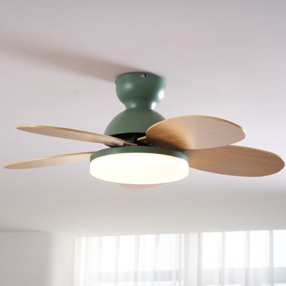 Liora Plafondventilator met Verlichting en Gekleurde Glazen Bladeren voor Kinderkamer – Moderne Ceiling Fan met LED en Afstandsbediening – Verstelbare Snelheid Plafondventilator met Licht in Meerdere Kleurvarianten