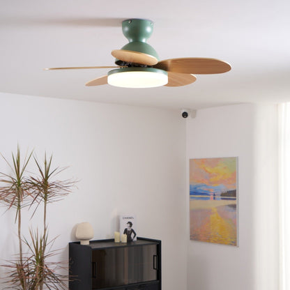Liora Plafondventilator met Verlichting en Gekleurde Glazen Bladeren voor Kinderkamer – Moderne Ceiling Fan met LED en Afstandsbediening – Verstelbare Snelheid Plafondventilator met Licht in Meerdere Kleurvarianten