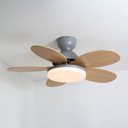Liora Plafondventilator met Verlichting en Gekleurde Glazen Bladeren voor Kinderkamer – Moderne Ceiling Fan met LED en Afstandsbediening – Verstelbare Snelheid Plafondventilator met Licht in Meerdere Kleurvarianten