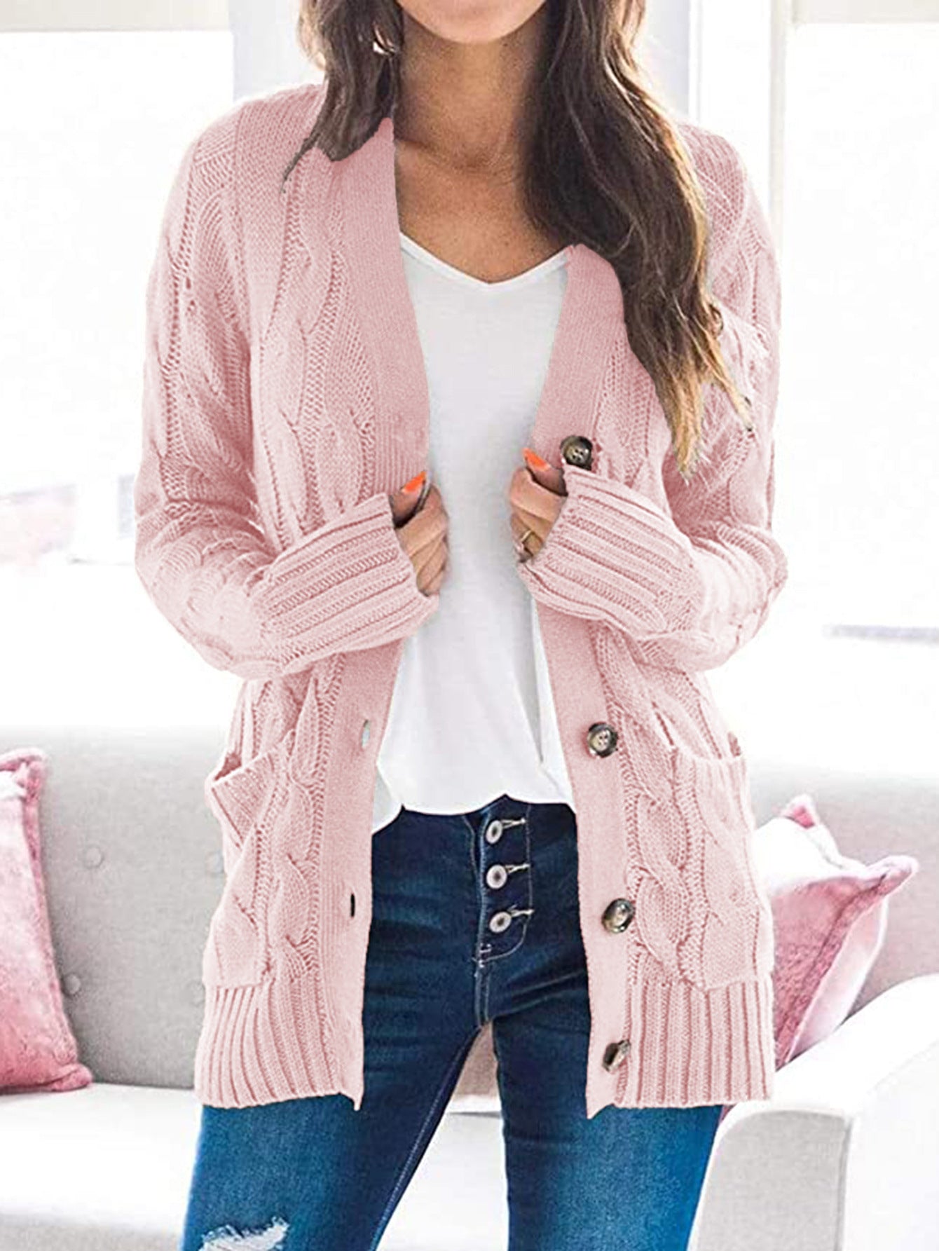 Lange Cardigan met Lange Mouwen