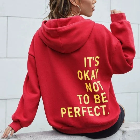 Dames Hoodie Warm Met Leuke Print en Casual Stijl