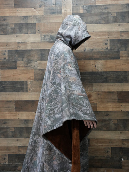 Fleece Poncho Warm en Zacht met Capuchon Luxe Kwaliteit