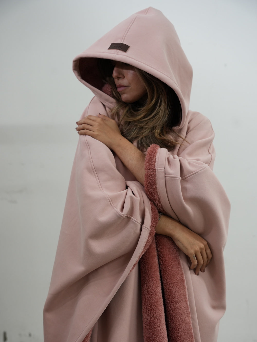 Fleece Poncho Warm en Zacht met Capuchon Luxe Kwaliteit