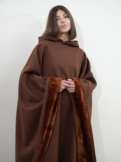 Fleece Poncho Warm en Zacht met Capuchon Luxe Kwaliteit