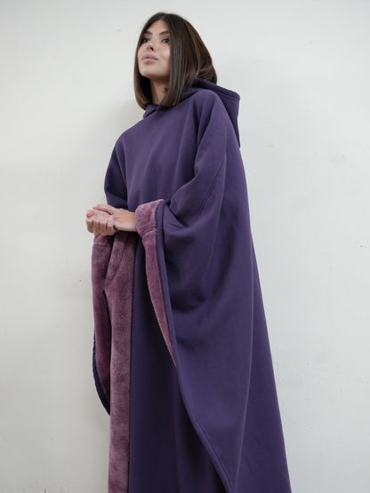 Fleece Poncho Warm en Zacht met Capuchon Luxe Kwaliteit