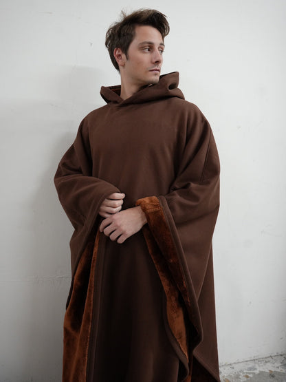 Fleece Poncho Warm en Zacht met Capuchon Luxe Kwaliteit
