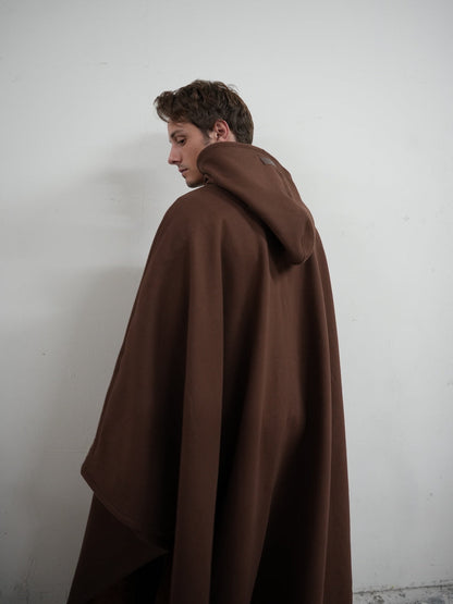 Fleece Poncho Warm en Zacht met Capuchon Luxe Kwaliteit
