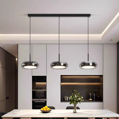 3 Hoofd Keuken Hanglamp Glas Metaal Zwart Eilandverlichting Modern Minimalistisch LED Hanglamp