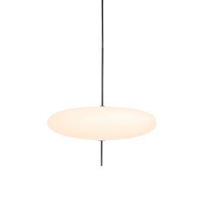 Deense Bauhaus hanglamp metaal acryl zwart eetkamer keuken 50cm minimalistische verlichting Scandinavisch design rond