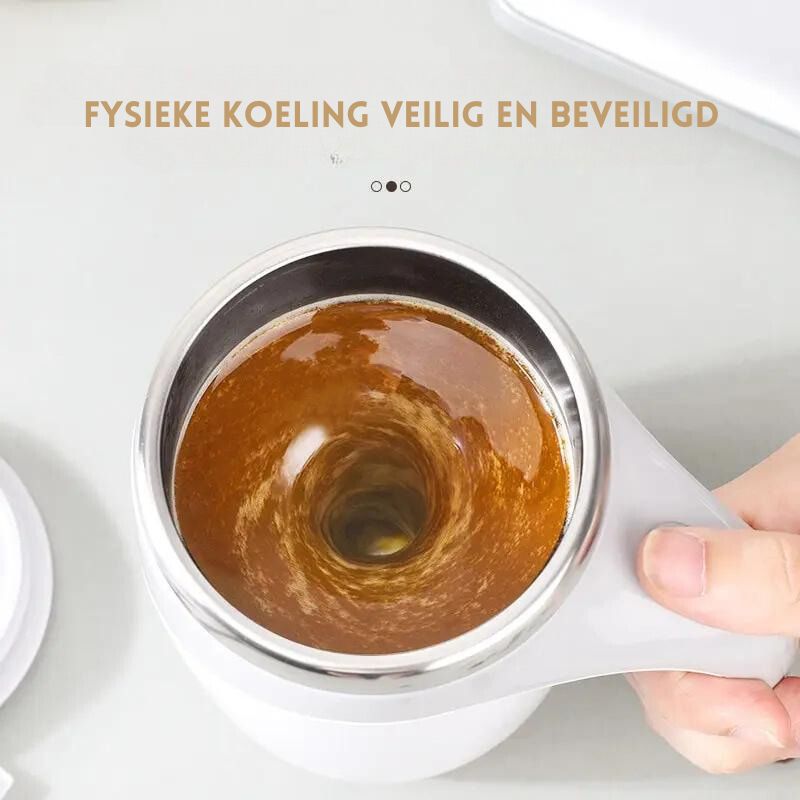 Zelfroerende Thermosbeker 400ml – Automatisch Mixende Reisbeker met Verwarmfunctie