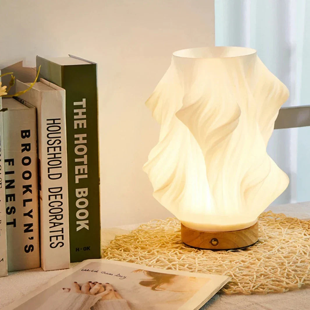 Tafellamp Golf Wolk Swirl Glas IJzer Dimbaar E14 LED Medium Groot Woonkamer Slaapkamer