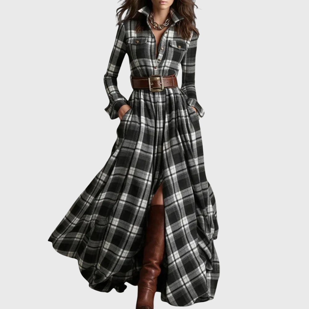Grote Xadrez Jurk Maxi Stijl