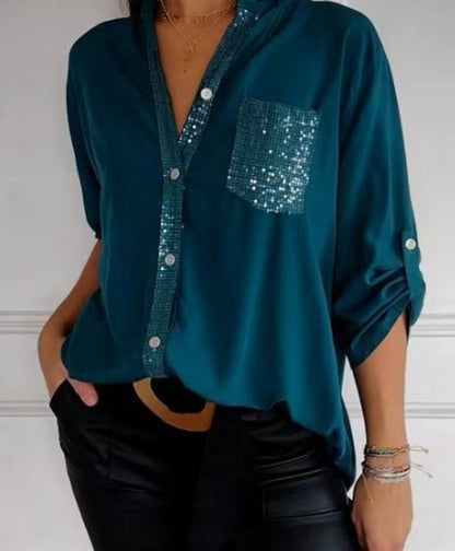 Vrouwelijke Patchwork Top Casual Kleding