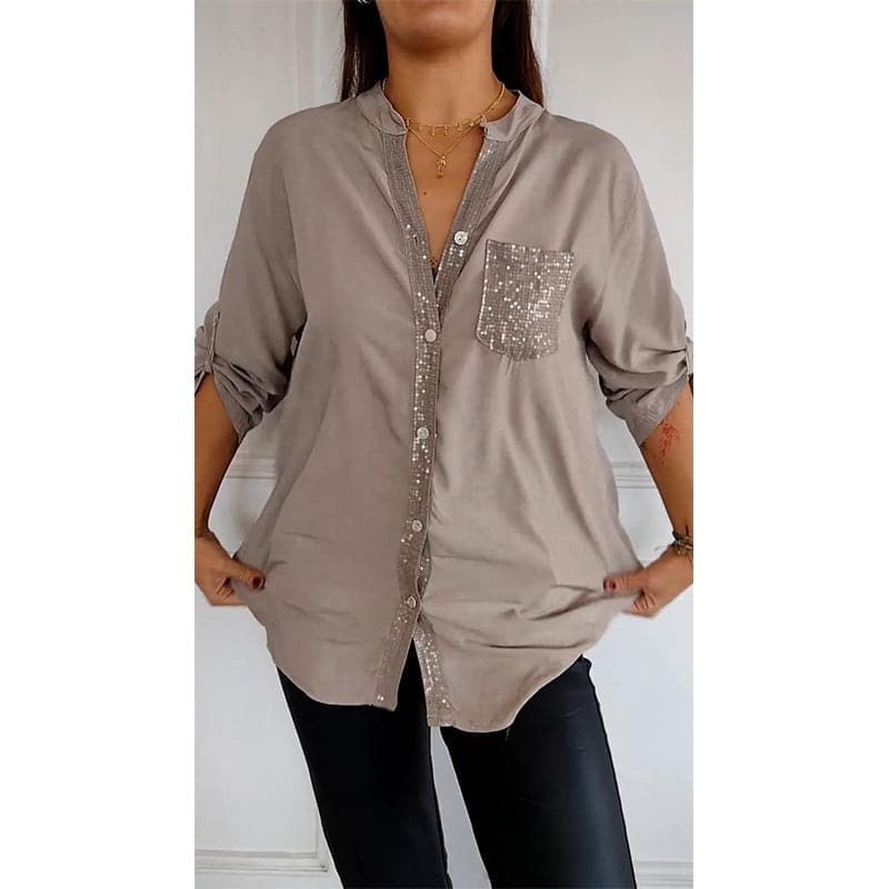 Vrouwelijke Patchwork Top Casual Kleding