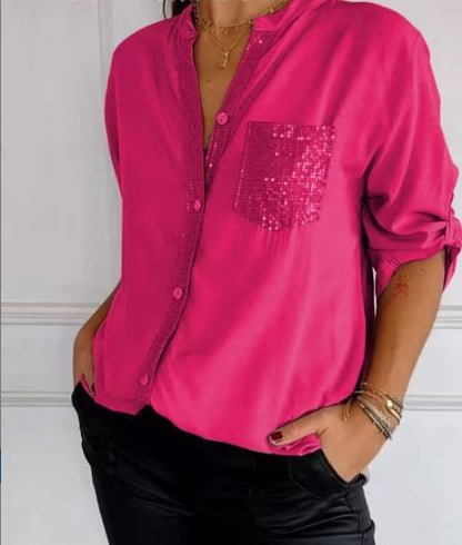Vrouwelijke Patchwork Top Casual Kleding